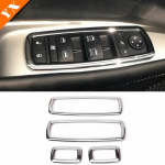 4pcs for dodge journey fiat freemont 2013-2016 ABS Chrome Car Armrest Door Window Glass Lift Switch Button Frame Cover Glass lift
