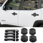 Auto k&uuml;ljeukse k&auml;epideme kate Uksek&auml;epideme kaussdekoratsioon Jeep Renegade 2016 2017 2018  2022 V&auml;lisosa Tarvikud Black 12PCS