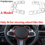 Car Styling For 2018 BMW 5 series G30 G38 525i 528li 530li Steering Wheel Button Covers Trim Stickers decorative frame B model