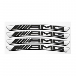 4 tk Autode stiiliratas Velje alumiiniumkleebis Ratta rummu kleebised Mercedes Benz AMG A B C E G CLA C63 C63S E53 GT SLK W176 jaoks AMG-Silver