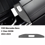 Mercedes Benz C-klassi W206 jaoks - S&uuml;sinikkiust auto keskmise k&auml;etoe paneeli l&uuml;liti dekoratsioonikleeps Siseaksessuaarid must