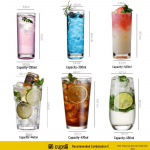 Klaasist kokteili- ja mojito-klaaside komplekt