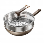 Shangheng Titaanist Wok kaane ja aurutiga