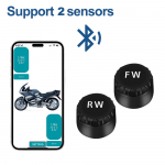Bluetooth 5.0 Mootorratta Rehvir&otilde;hu J&auml;lgimiss&uuml;steem Veekindel TPMS 2/4 V&auml;lise Anduriga Android/IOS-ile 2-sensors