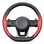 Hand Stitched Black Red Leather Car Steering Wheel Cover For Nissan Qashqai J11 J10 Pathfinder 2024 2025 parts 3