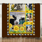Kardin Looma Lehm J&auml;nes 3D Digitaaltr&uuml;kk Pimendav Kardin Augud 2pcs*97cm*114cm*2