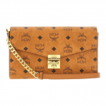 MCM Tracy Tr&uuml;kitud Logo Kuldne Riistvara PU &Uuml;mbrik &otilde;lakott Naiste kotid Pruun MWREAXT06CO001 Basic Set (Bag+Dust Bag)