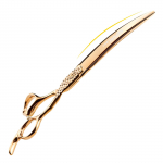 7.5 Nimpson, T&otilde;eline Kuldne Kaardus K&auml;&auml;rid Scimitar Lemmikloomade Hooldusk&auml;&auml;rid Professionaalne Tase 7.5inch real gold curved scissors