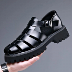 Moodsad Uued Disainer Platvormsandaalid Meestele Suvi Pandlaga Nahast Kleidisandaalid Mees Suur Suurus Must Sandalias Hombre 38