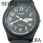 Seiko ALBA AQPJ411 Meeste spordikell, Kerge titaanist korpus, 10 baari veekindel, Helendav sihverplaat, Vastupidav nailonrihm, Autentne Jaapan must