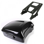 Set complet - Top Case Chopped LB + Support TP - Harley Street Glide/Touring 2014&ndash;2023 - Noir brillant - ABS must