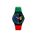 SWATCH Unisex 47,4 mm Must k&auml;ekell SUOB169 SUOB169 Red Green