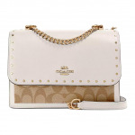 Coach Klare 21 V&auml;rviplokk Naeltega Kett-&Otilde;larihm Kaetud L&otilde;uend Nahast Crossbody Kott V&auml;ike Naiste crossbody kott 90400-IMOT4 Basic Set (Bag+Dust Bag)