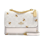 Coach Klare 21 Mesitr&uuml;kiga Kett-&Otilde;larihmaga L&otilde;uendi ja Nahast Crossbody Kott V&auml;ike Naiste crossbody kott J&auml;&auml;valge CH515-IMRFI Gift Box Set (Basic Set+Yellow Box)
