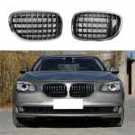 Ac29-Auto esiradiaatori neerukujuline iluv&otilde;re BMW 7. seeriale F01 F02 F04 740I 750I 760I 2009-2012 BlackSilver Right