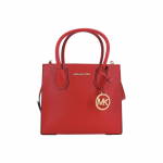 Michael Kors MK Mercer &Uuml;hev&auml;rviline Logoga Krokodillimustriga Nahast Akordionikott Naiste k&auml;ekotid Punane 35S1GM9M2L-FLAME Small