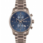 BOSS Skymaster Must sihver Pronksist metallist Meeste kvartsikell 1513788