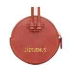 Jacquemus Le Pitchou T&otilde;mblukuga Sulgemine Metallist Logo &Uuml;mmargune Nahast M&uuml;ndikott Mini Meeste Rahakotid S&uuml;gavpunane 215SL01-215-304490 Basic Set (Bag+Dust Bag)