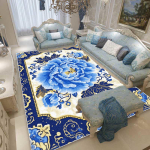 Sinised lillelised Euroopa vaibad Suure pindalaga vaip Libisemisvastane pestav p&otilde;randamatt elutuppa, magamistuppa, diivani kaunistuseks 80*120cm white