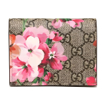 Gucci GG Supreme Bloomsi Prindiga Kaheklappne Rahakott Beež Roosa Lilleline L&otilde;uend Kaardihoidja Naistele Igap&auml;evaseks S&otilde;iduks 410088-KU2IN-8693 Basic Set (Bag+Dust Bag)