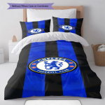 Chelsea logo Mustriga Voodipesu Tekikott Komplekt Tekikott Padjap&uuml;&uuml;r Kodu Kaunistus S&uuml;nnip&auml;eva Kingitus (1 * tekikott + 2 * padjap&uuml;&uuml;ri, ilma s&uuml;damikuta) 135x200cm