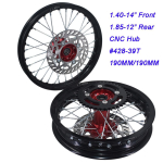 Eesmine 1.40-14 tolli Tagumine 1.85-12 tolli Veljed #428 hammasratas 190MM Ketaspidur KLX CRF Kayo BSE Dirt Pit Bike Mootorrattale black