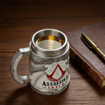 Assassin's Creed Suure Mahutavusega &Otilde;llekann M&auml;nguteemaline Roostevabast Terasest Vaik Joogin&otilde;u Loov Kogutav Kingitus F&auml;nnidele 600ml valge