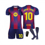 (#10 LAMINE YAMAL) 25-26 Barcelona koduv&auml;ljaku Meistrite liiga numbrid (Kollane) Jalgpallis&auml;rk lastele ja t&auml;iskasvanutele 16#