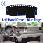 Volkswageni VW Transporter T5 Caravelle 2004-2015 jaoks Libisemisvastane armatuurlaua kate Kaitsepadi Autotarvikud P&auml;ikesekaitsematt Blue Edge