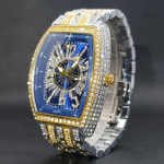 Hip Hop t&auml;is teemantidega meeste k&auml;ekell Luksuslik spordimoe Orologio Uomo roostevabast terasest rihmaga Lihtne stiil uue ajastu Herrenile watches For Men gray