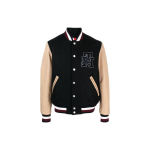 Tommy Hilfiger L&otilde;tv l&otilde;ige T&auml;htede tikand &Uuml;he n&ouml;&ouml;biga Pikkade varrukatega Pesapallijakk Meeste jakid Must MW0MW31165-BDS M beige