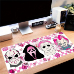 Suur Mitme Suurusega Libisemiskindel Kummist Alus Halloween, Roosa, &Otilde;udusfilmi Tegelased Hiirematt, &Otilde;mmeldud Servadega Klaviatuuri Lauamatt Kooli, Kontori jaoks 40cmx90cm(15.7x35.4inch)