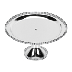 Jalaga alus Roostevabast terasest Elegantne Vintage Euroopa stiilis Magustoidutaldrik 30cm Koogialus Puuviljaserver P&auml;rastl&otilde;unatee jaoks L white