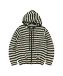Slowacid triibuline kootud lukuga kapuutsikas [Khaki] Khaki/L beige