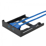 Kvaliteetne 2-pordiline USB 3.0 esipaneel sobib 2,5-tollise avatud ruumi jaoks