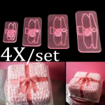 Plastikust vibu koogi l&otilde;ikur Decor Vorm Glass k&uuml;psise biskviit Fondant reljeef 4 tk