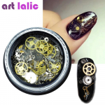 1 Box Steampunk Nail Art Decorations Ultra Thin Wheel Gear 3D Steam Punk Metallist naastud Aksessuaarid