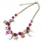 NOA [G0537] - Collier Cr&eacute;ateur 'Emilie' rose Heleroosa