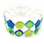 NOA [H0845] - Bracelet Cr&eacute;ateur 'Les Acidul&eacute;s' bleu vert sinine