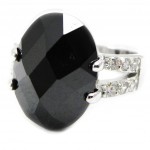 Bague Argent 'Romy' Noir Blanc 52 must