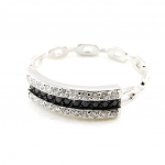 Bague Argent 'D&eacute;esse' blanc noir 52 must