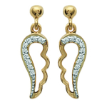 Les Tr&eacute;sors De Lily [J3066] - kullatud k&otilde;rvar&otilde;ngad  Les Ailes d'Ange  valgest kullast - 20x6 mm kuld