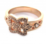 Bague plaqu&eacute; or 'Scarlett' dor&eacute; ros&eacute; 52 Heleroosa