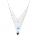Les Tr&eacute;sors De Lily [N3962] - Collier sautoir 'Scarlett' bleu camaieu h&otilde;be
