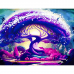 Teemantpildid Tikand Ristpistes Kleebis Lilla Puu Maastik K&auml;sitsi valmistatud Kodukaunistuse Maalimine 20X30CM