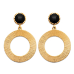 Les Tr&eacute;sors De Lily [R1150] - kullatud  Cl&eacute;opatra  mustast kullast k&otilde;rvar&otilde;ngad (must ahhaat) - 30x20 mm must