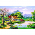 DIY 5D Teemantmaal Ristpistes Maamaja Teemanttikandid N&auml;put&ouml;&ouml; 20X30CM