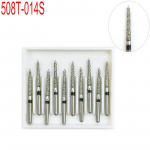 10 tk Dental Diamond FG Burs High Speed ​​Drill Super Coarse poleerimiseks, silumiseks hambapoleerimismasinad Hambaarsti t&ouml;&ouml;riist 508T-14S