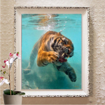 Maalimine Tiger 5D Teemanttikandid K&auml;sit&ouml;&ouml; maalimine Teemanttikandid Mosaiik Kingitus Teemant Seinakunst Decor Full Round 20X30CM