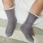 Puuvillased sokid sussid Mehed soojad pl&uuml;&uuml;sist voodriga m&auml;luvahust pehmed sisejalatsid talvised mugavad libisemiskindlad kodujalatsid 41